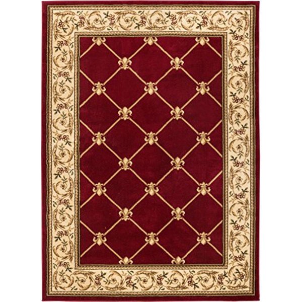 Perfectpillows 3 ft. 11 in. x 5 ft. 3 in. Timeless Fleur De Lis Area Rug - Red PE2436649